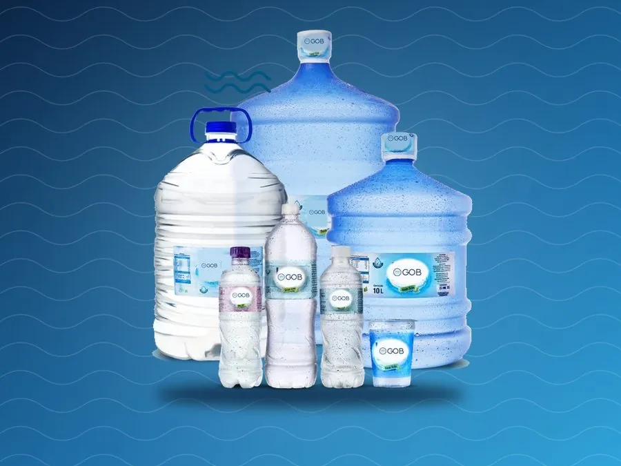 Água mineral GOB: galões de 20 litros e garrafas